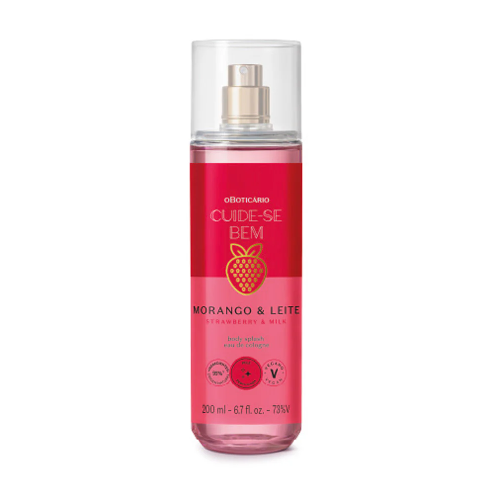 Body Splash Cuide-se Bem Morango e Leite 200ml